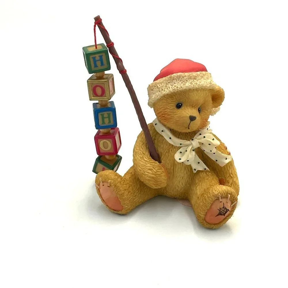 Vtg Cherished Teddies Holden Catchin' The Holiday Spirit Bear Holding‎ HO HO